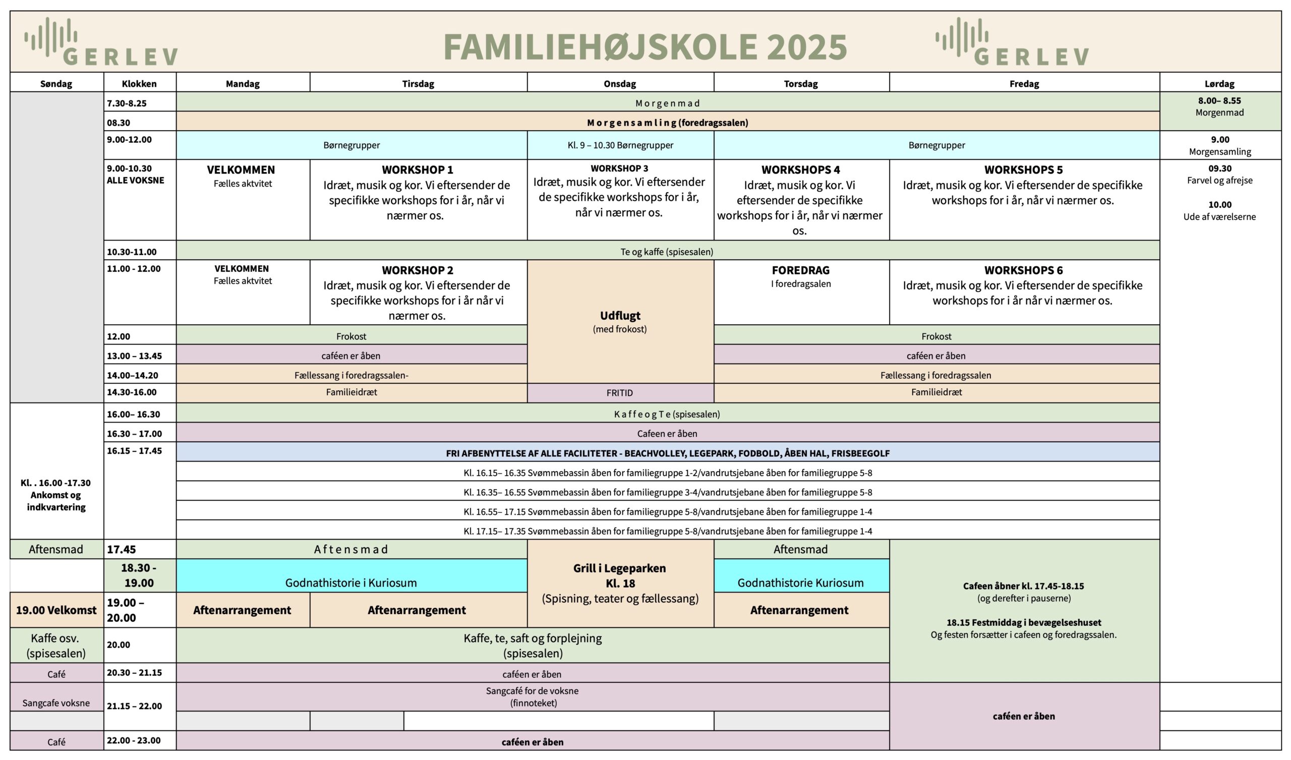 Skema Familiehøjskole 2025